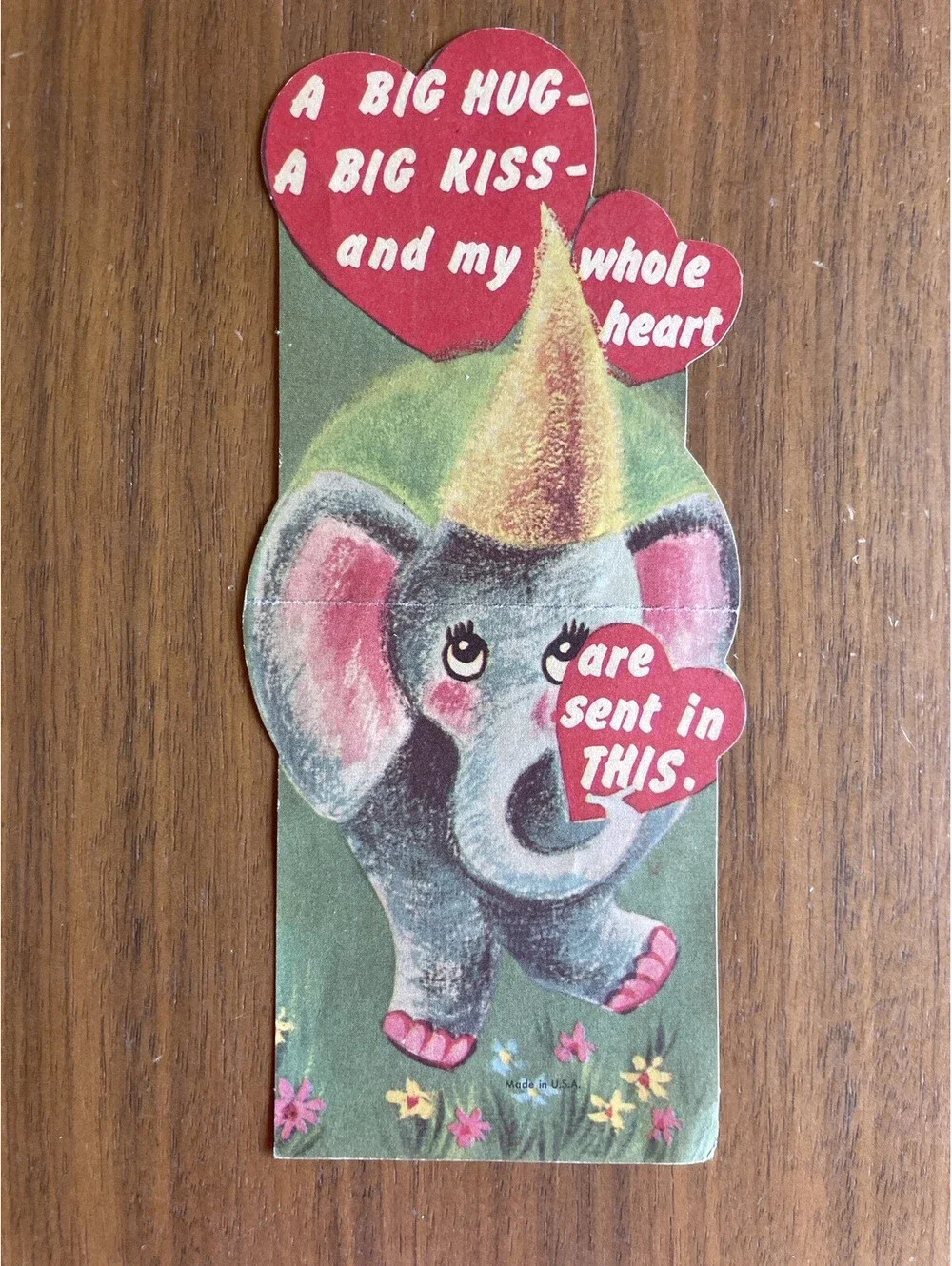 Elephant Valentine Card A Big Hug A Big Kiss And My Whole Heart Card